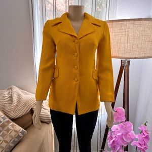 Women’s Vintage Yellow Orange Blazer Jacket Size S Small Harold by Hal Krasell